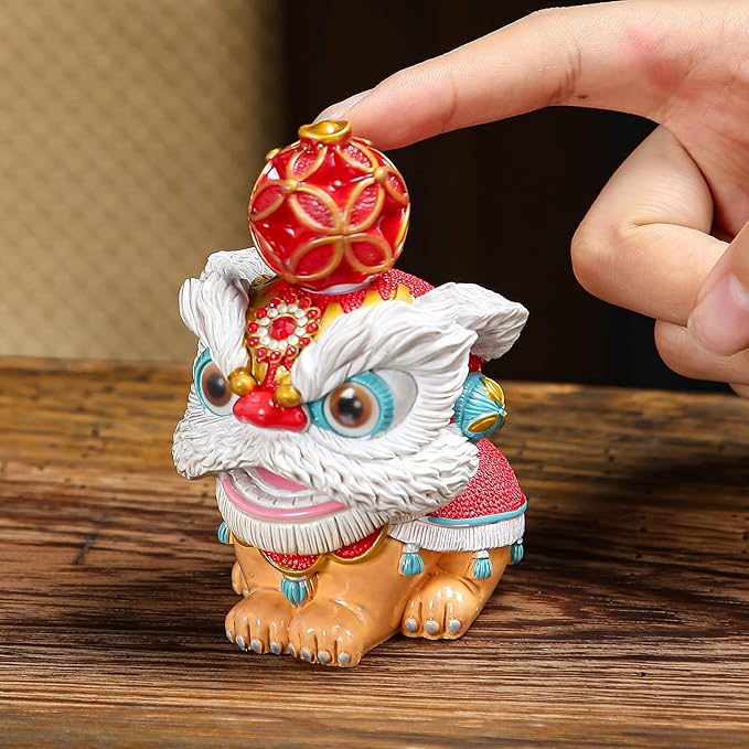 Color Changing Tea Pet, Tea Set Accessories Traditional Gongfu Tea Set Accessory, for Tea Lover Friends (red Lion Dance)
