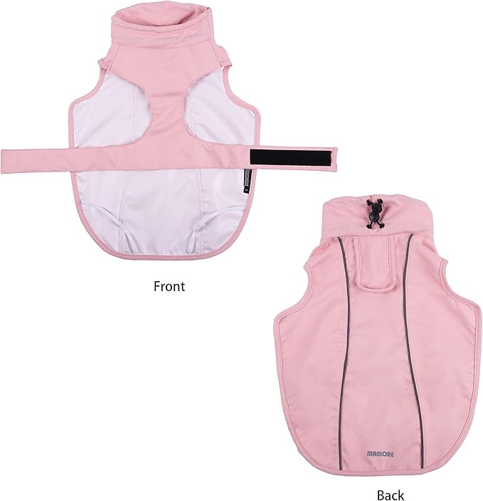 Waterproof Dog Raincoat with Reflective Strip, Adjustable Breathable Rain Coat Jacket with Leash Hole for Dogs (Pink, XXX-Large)