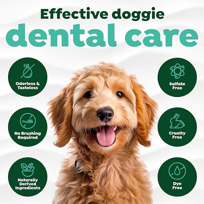 TropiClean Fresh Breath Water Additive for Dogs with Glucosamine, Hip and Joint Support for Dogs, Breath Freshener & Teeth Cleaning Solution, 33.8oz.