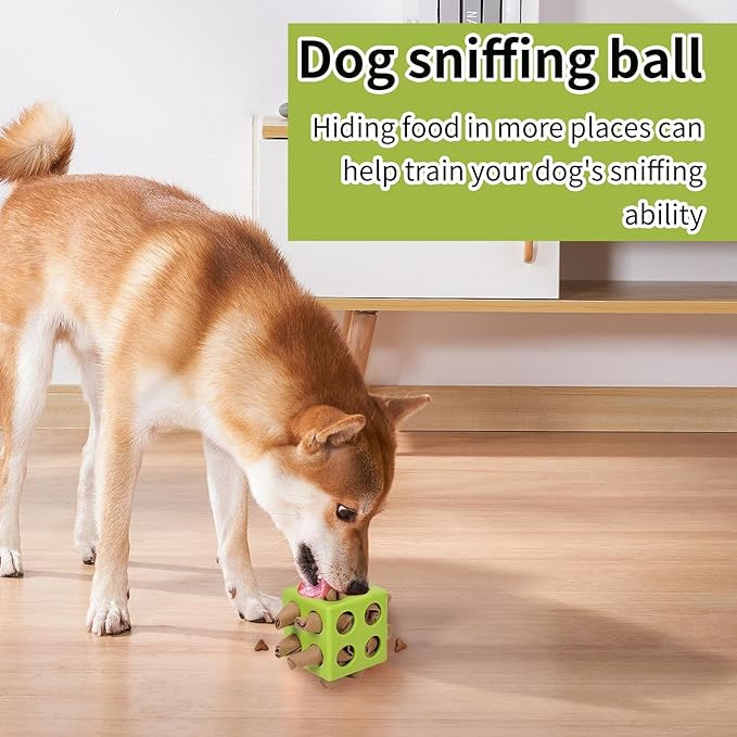 Dog Treat Puzzle Ball, Interactive Chew Toy, Puzzle Plaything with Treat Dispensing Design, Dog Plaything with Sturdy Construction, Pet Accessories, Enrichment Toy for Mental Cognitive Sensory Stress