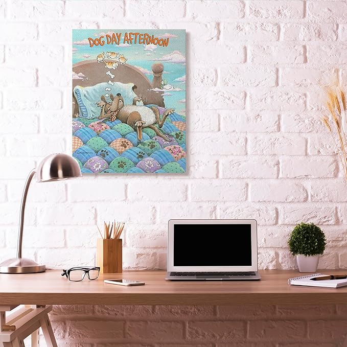 Stupell Industries 'Dog Day Afternoon Funny Cartoon Pet Design', Canvas Art, 30 x 40 Inches, Easy to Hang and Sturdy, Made in USA, by Gary Patterson