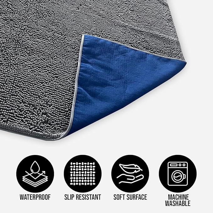 Muddy Mat® Dog Blanket - Chenille Water Absorption Blanket for Bed & Couch Cover for Dogs Washable, Anti-Slip Soft and Durable Furniture Protector for Dogs - Grey 40"x50"