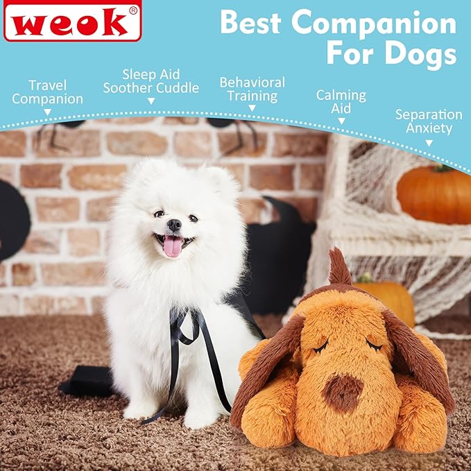 Heartbeat Puppy Toy, Comfort Cuddler Pillow, Dog Anxiety Relief Calming Aid,Heartbeat Stuffed Toy for Dogs,Puppy Heartbeat Toy Sleep Aid,Dog Heartbeat Toy for Pet