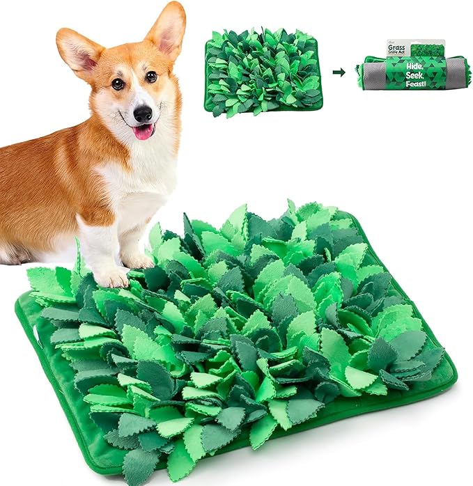 Puzzle Feeder Snuffle Mat & Slow Feeder for Dogs - Interactive Dog Puzzle Toys for Smell Training