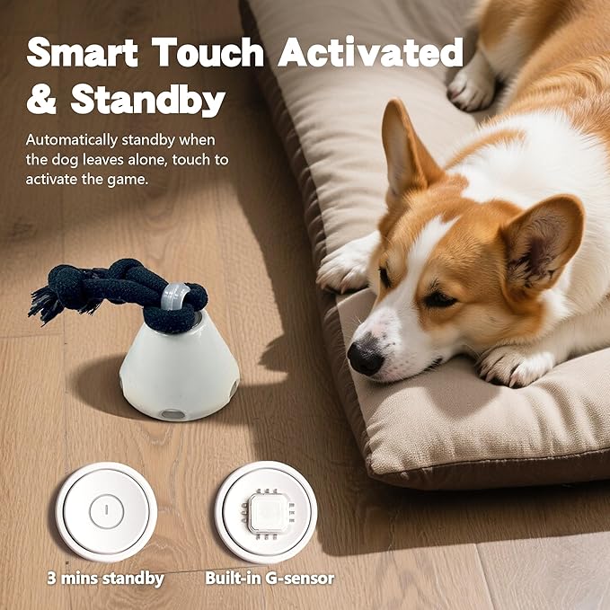 Interactive Dog Toys, Automatic Moving Rolling Dog Toys to Keep Them Busy, Motion-Activated Bouncing Vibrating Dog Ball for Small/Medium/Large Dogs (Flying Saucer)