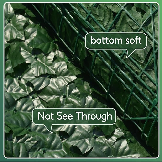 Artificial Ivy Privacy Fence Screen, 120x40 inch Artificial Hedge Grass Wall，Faux Ivy Fence Privacy Screen，Decoration for Patio, Balcony, Garden, Backyard Indoor Outdoor Decor