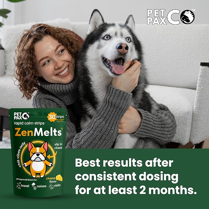 Calming Strips for Dogs–Dog Anxiety Relief & Sleep Aid with Melatonin, Chamomile & L-Theanine–Easier and Faster Than Dog Calming Chews – Supports Fireworks, Travel & Stress (30 Pack).