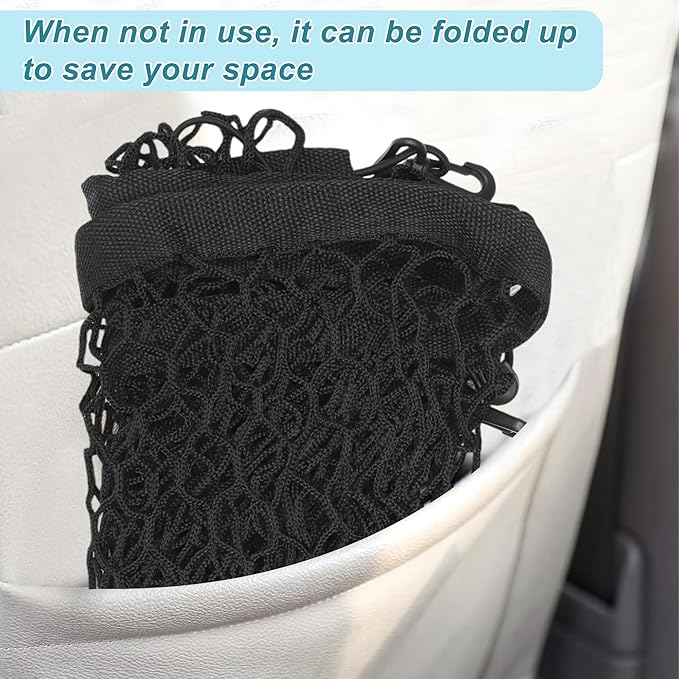 Dog Car Net Barrier, Hook Pet Divider - Black, 47.24"x27.56"