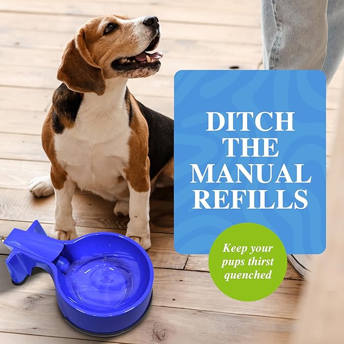 Easy-Clean Auto-Fill Water Bowl with Indoor Installation Kit and 25 foot of Poly-tubing,Blue