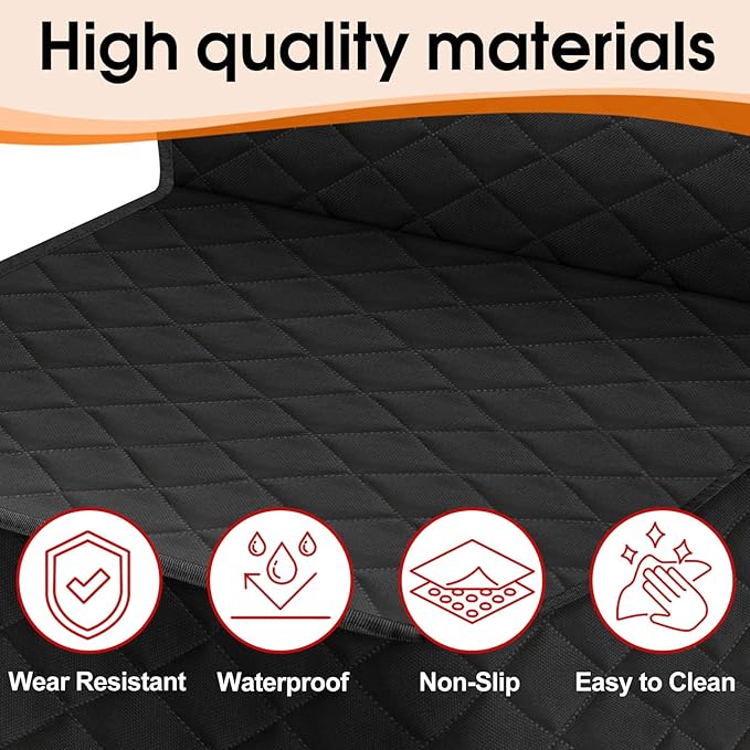 2 Pack Front Dog Seat Cover, Waterproof Car Seat Covers for Dogs Nonslip Scratch-Proof Dog Seat Cover Front Seat Cover for SUV, Sedans,Trucks,Cars - S, Black