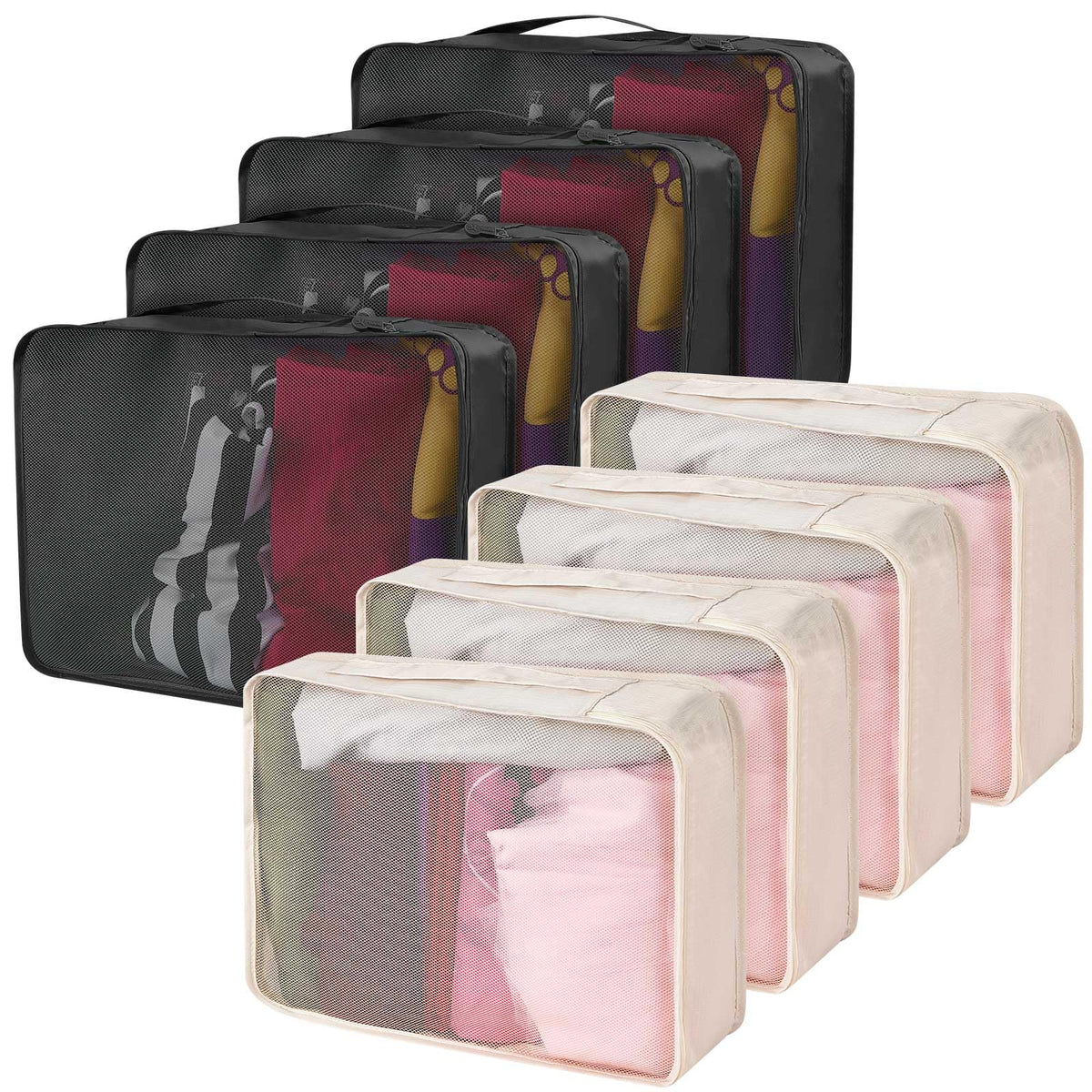 Silkfly 8 Pcs XL Packing Cube for Travel Luggage,Sim | Travel Essentia - Image 1