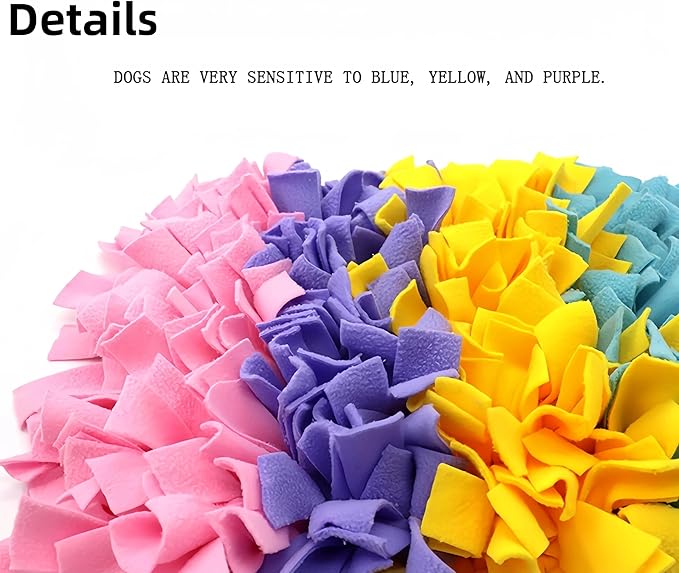 Snuffle Mat for Dogs, 17.7" x 17.7" Treat Puzzle Feeding Mat, Non-Slip Foraging Activity Mat, Soft Felt Slow Feeding Enrichment Toy for Small Medium Large Dogs