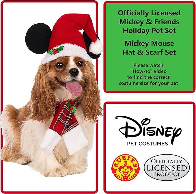 Rubie's Disney Mickey & Friends Mickey Mouse Christmas Pet Accessory Set, Small-Medium