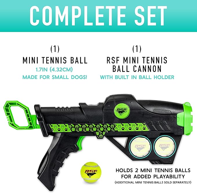 Franklin Pet Supply Co. Mini Tennis Ball Launcher for Dogs - Dog Mini Tennis Ball Thrower Cannon for Fetch + Active Play - Perfect Toy for Small Breeds