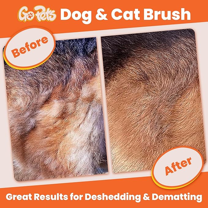 GoPets Dematting Comb & Undercoat Rake Bundle, Double-Sided Deshedding Brush for Dogs & Cats, Grooming Tool for Long Haired Pets, Mat Remover & Detangler for Thick Coats, Reduces Shedding & Breakage