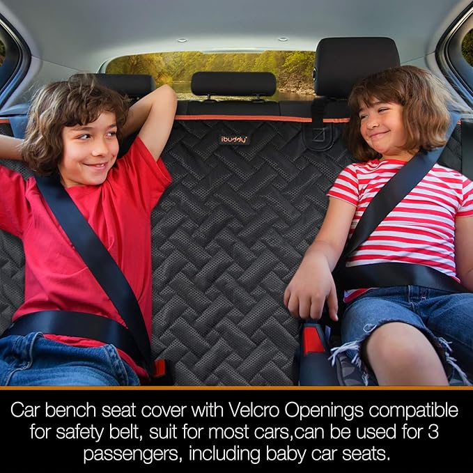 iBuddy Back Seat Cover for Truck, Easy-Install Dog Bench Seat Cover for Trucks Ford F150 F250/Chevrolet Silverado/Ram/GMC Sierra Keep Car Seats Clean & No Scratches Odor Free Pet Pickup Seat Protector