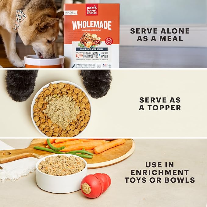 The Honest Kitchen Wholemade™ Dehydrated Grain Free Beef Dog Food, 2 lb Bag