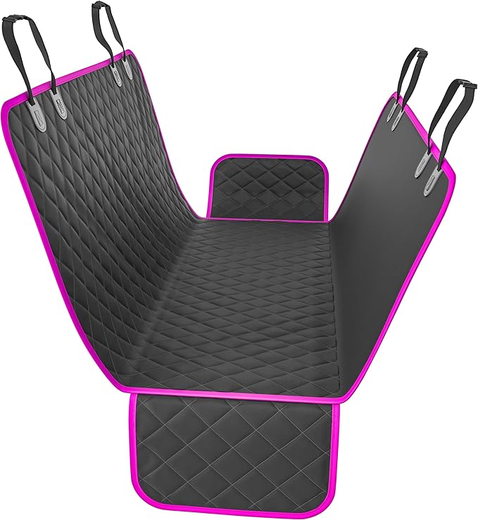 Active Pets Pink XL Dog Car Hammock Back Seat Cover, Waterproof Backseat Cover Protector for Truck Bench Rear of Sedans or SUVs, Essential Pet Supplies Vacuum or Wipe Clean, Machine Washable