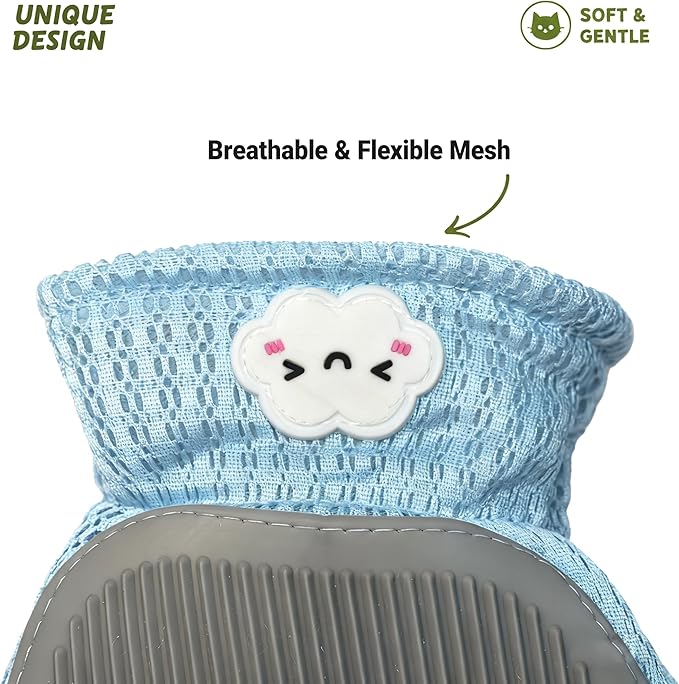 Gentle Pet Grooming Gloves - Efficient Cat & Dog Brush for Shedding - Hair Remover and Deshedding Tool for Long or Short Haired Pets - Great for Bathing & Massage