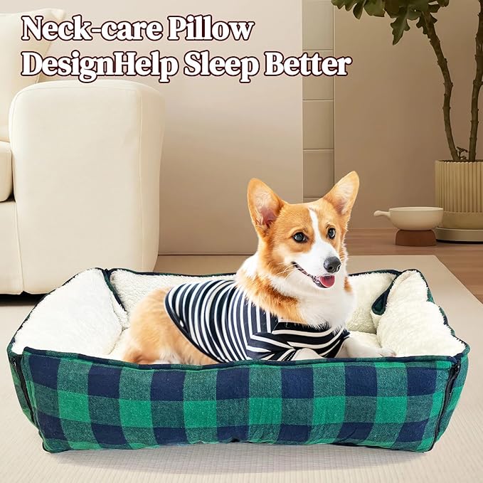 LIFFY Small Dog Bed Cat Bed - Washable Plush Calming Donut for Puppies and Cats, Soft Pet Bed with Non-Slip Bottom, Round Dog Bed Burrow, Machine Washable & Durable for Indoor Use