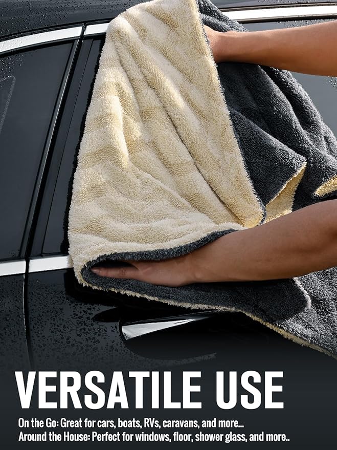 Fantasticlean Microfiber Towels Bundle, 75 Sheets Tear Away Cleaning Cloth Roll and 2 Pack Premium Drying Towel, for Home, car, Outdoor