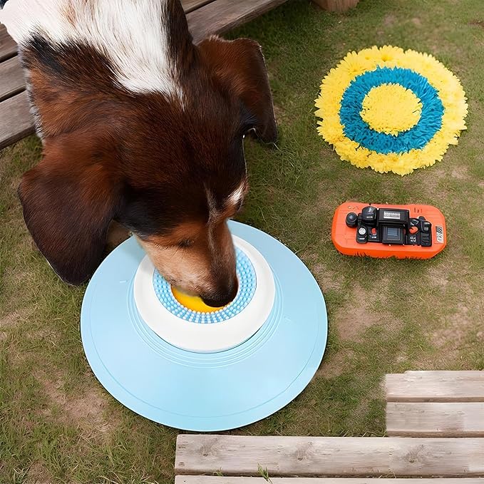 Dog Cat Licks Toys for Liquid Food, Anxieties Relief Slow Feeder Dog Lick Ball Treat Dispenser, Non-Slip Licking Bowl Enrichment Toys to Keep Them