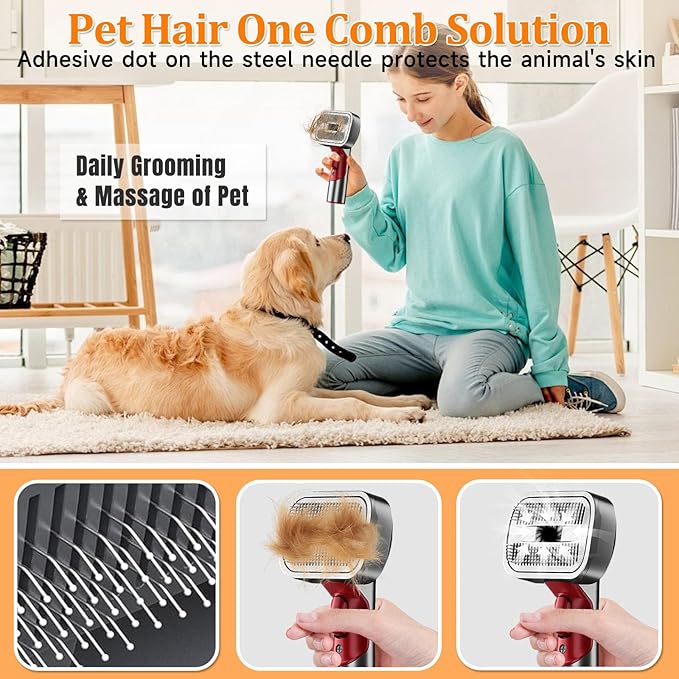 Pet Dog Grooming Attachment Kit, Deshedding Brush Attachment for V15, V11, V10, V8, V7 – Effective Grooming & Cleaning – Hair Grooming Tools for Dog and Cat, 3 Pack
