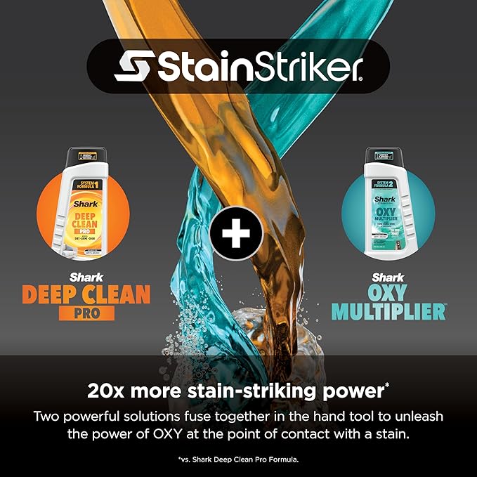 Shark StainStriker Portable Carpet Upholstery & Area Rug Cleaner, Stain & Odor Remover, Perfect for Car Interiors, Nordic Blue, PX202BRN