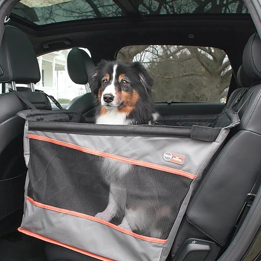 K&H Pet Products Buckle N Go Dog Car Seat for Large Dogs, Waterproof Fabric, Breathable Mesh Sides, Adjustable Seat Belt Leash, Carseat for Medium to Large Pets, Car Seat Cover - 21 X 19 X 19in