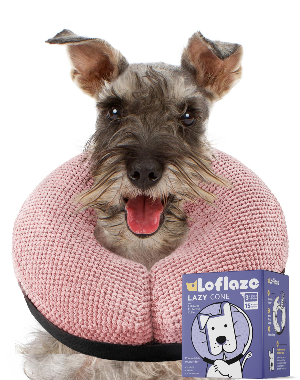 Loflaze Soft Inflatable Dog Cone Collar for Large Medium - Image 1