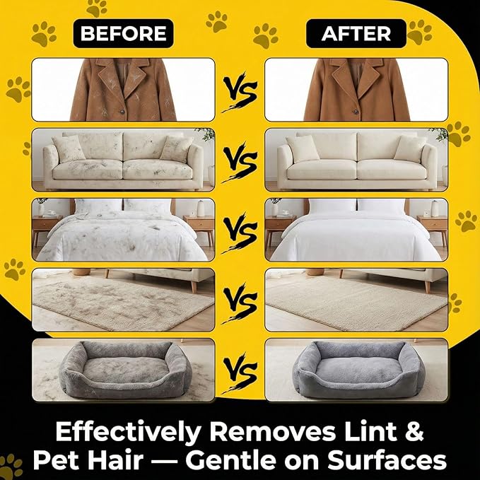 Pet Hair Removal Glove for Cats & Dogs, Upgraded Electrostatic Reusable Pet Hair Remover Gloves, Washable Magic Brush Tool for Couch, Bed, Carpet, Car Seat & Clothing, 3-Pack