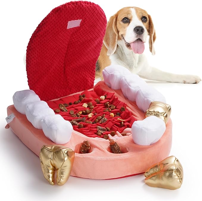 Nocciola Interactive Teeth Dog Toys – Enrichment Puzzle Funny Dog Toy for Small to Large Dogs, Non-Slip Hide and Seek Dog Toys to Keep Dogs Busy