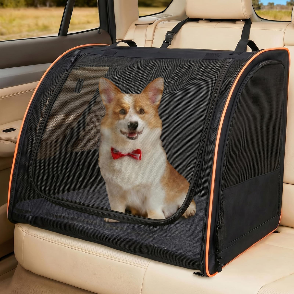 Dog Car Seat, Enclosed Carrier for Pets Travel Safety Dog - Image 1