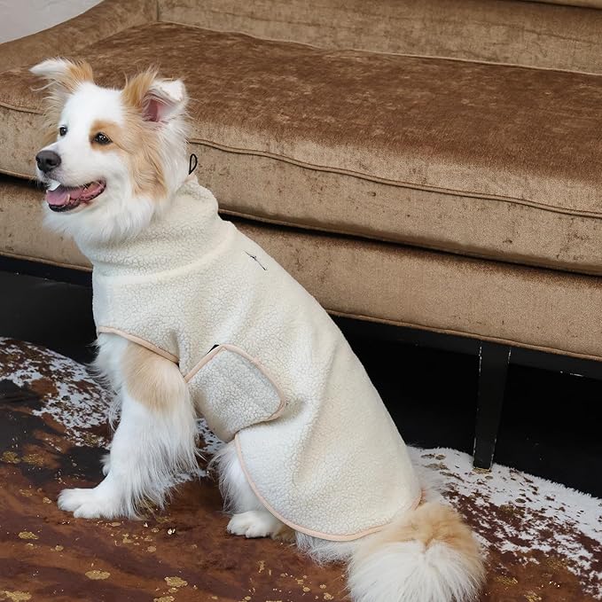 ROZKITCH Reversible Big Dog Sweater for Large, Thick Dog Vest Fleece Sherpa Sweater, Adjustable Double-Sided Plush Sweatshirt for Outdoor Hiking Climbing Walking Large Breeds DarkBlue 2XL