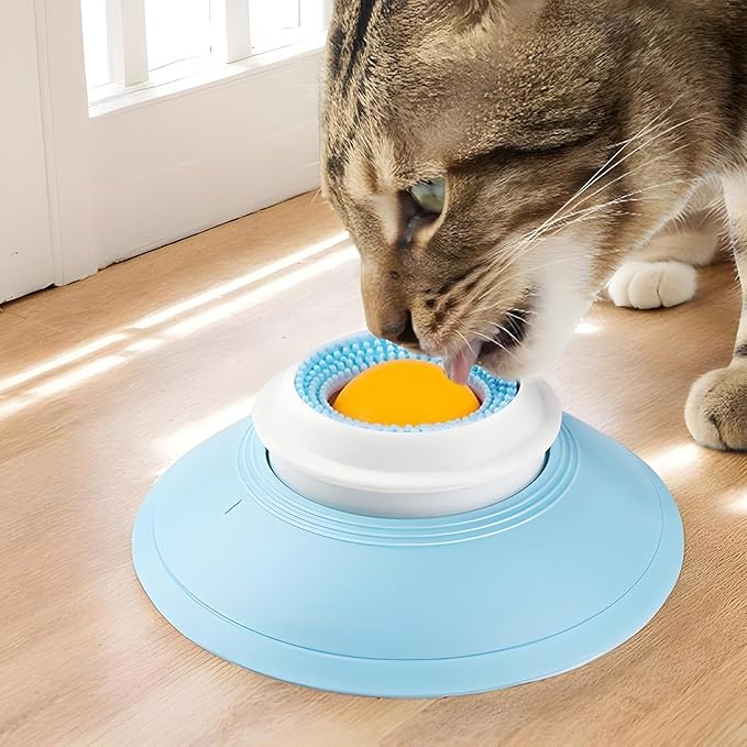 Dog Cat Licks Toys for Liquid Food, Anxieties Relief Slow Feeder Dog Lick Ball Treat Dispenser, Non-Slip Licking Bowl Enrichment Toys to Keep Them