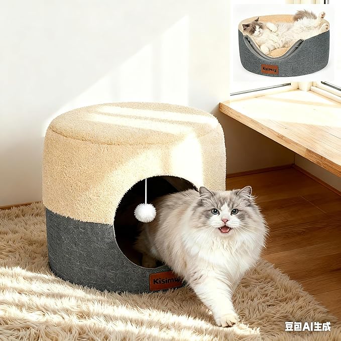 Hideaway Cave Bed – Anti-Anxiety Sanctuary + Reversible Cushion