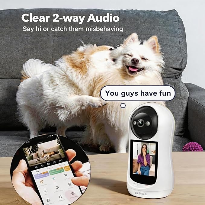 Pet Camera for Dogs Cats - 5MP 1080P Indoor Smart Camera with 360° Vision, Motion Tracking, 2-Way Audio, Human Detection & 32ft Night Vision for Baby and Pet Monitor