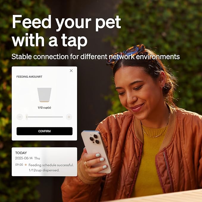 PETLIBRO Automatic Cat Feeder, 5G WiFi Automatic Dog Food Dispenser with Freshness Preservation, 5L Timed Pet Feeder with Low Food Sensor, Up to 10 Meals Per Day, Granary Black