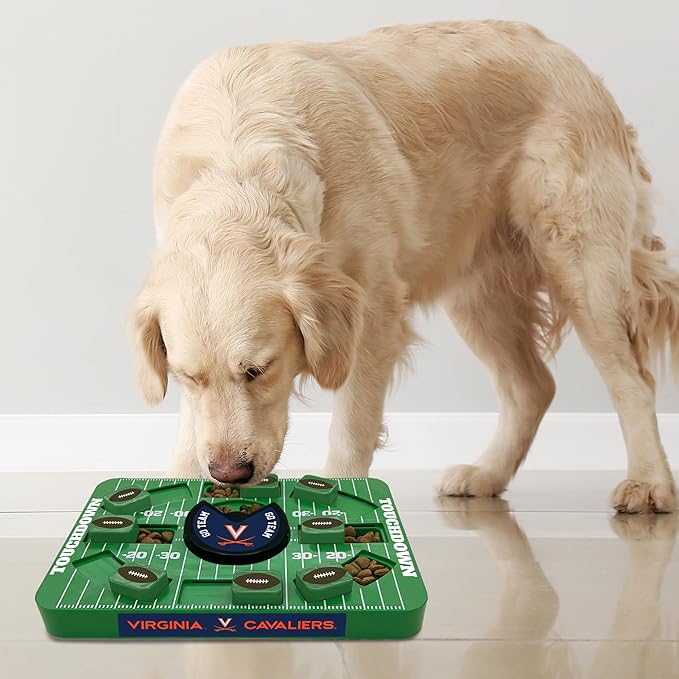 Pets First NCAA Virginia Large Puzzle Toy, Interactive Treat Dispenser, Slow Feeding Toy for Dogs, New Large Size