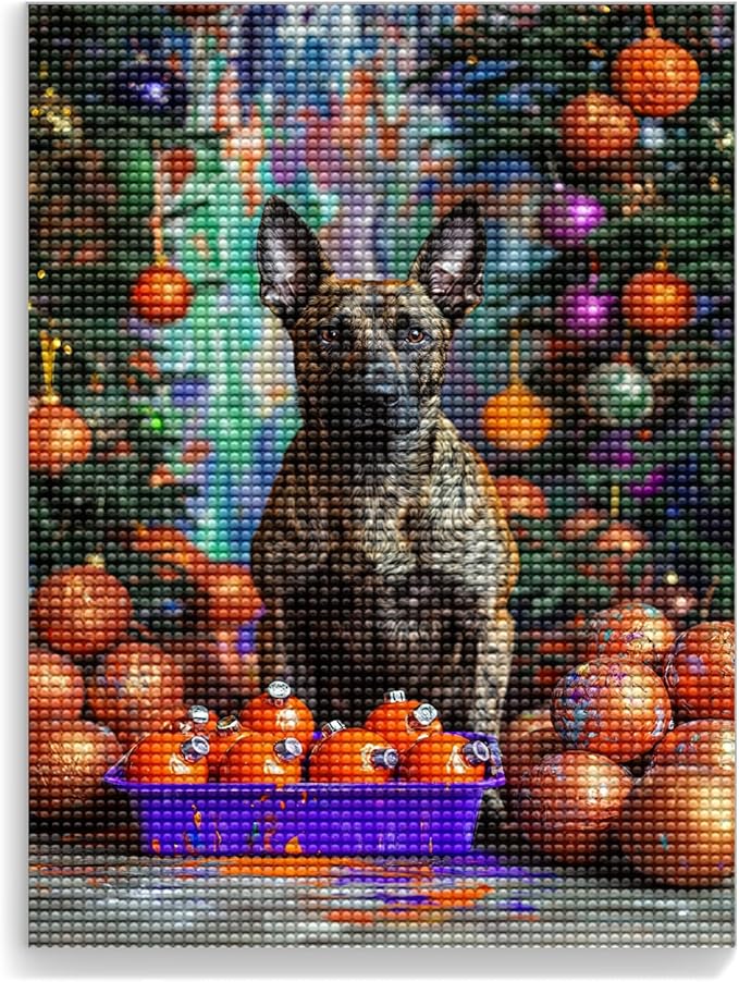 Calm Dog Diamond Art Kits for Adults, Animal DIY 5d Diamond Painting Kits for Beginners, Can Be Used As A Gift for Home and Wall Decorationn 16 * 24Inch