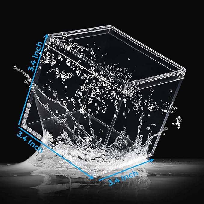 Acrylic Boxes Clear Square Cube Storage Box 3.5x3.5x3.5Inch Acrylic Box with Lid Display Case Small Acrylic Box Easter Candy Box Jewelry Boxes