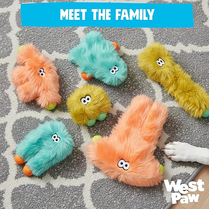 WEST PAW Rowdies Astrid Durable Plush Dog Toy with Reinforced Seams and Chew Resistant Design for Tough Play Safe Indoor or Outdoor Fun for Dogs Who Deserve The Best - Citrus