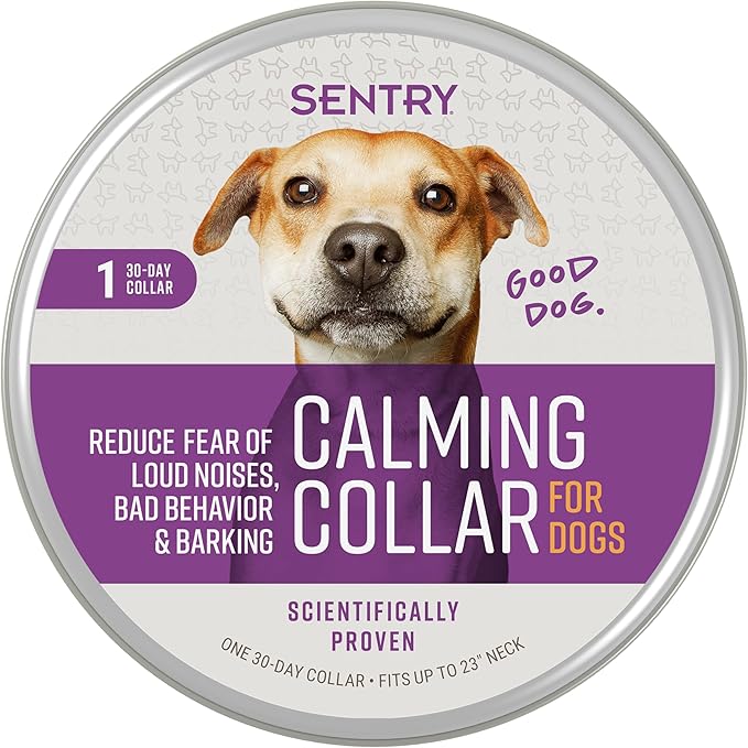 Sentry PET Care Sentry Calming Collar for Dogs, Anxiety Reducing Pheromone Collar, Releases Pheromones for 30 Days, Helps Calm During Loud Noises and Separation, 1 Count