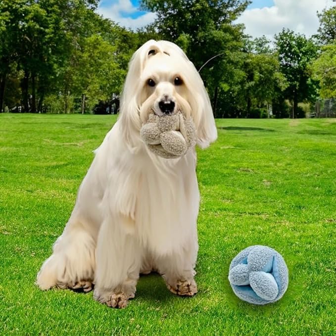 Lambwolf Monti- Enrichment and Interactive Dog Toy | Puzzle Dog Toy, Snuffle Ball for Dogs for Puppy & Small Breed Dogs Daily Companionship, Training Reward Gift (Beige)