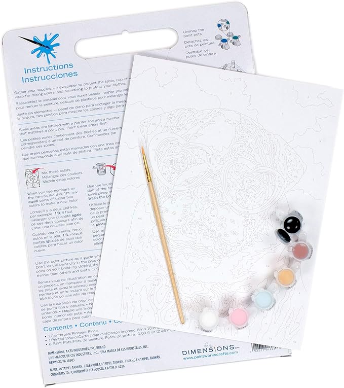 Dimensions , Dog Love, Paintworks Paint By Numbers Kit for Kids and Adults, 8'' x 10'