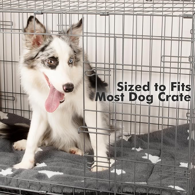 Mora Pets Dog Crate Pad Dog Bed Mat for XLarge Dogs Washable Thin Pet Kennel Pad for 48 inch Cage Ultra Soft Flat Puppy Mattress Cat Cushion for Cozy Sleeping Anti-Slip Grey 48 x 29