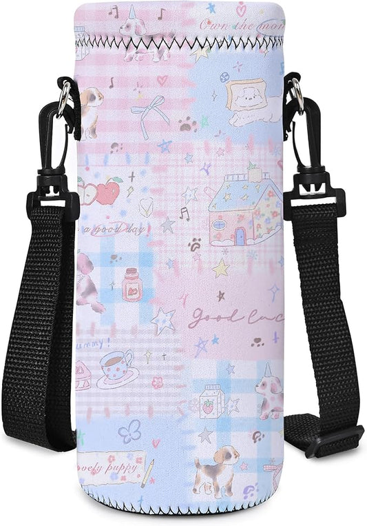 AUPET Water Bottle Bag Carrier,24oz/32oz Insulated Neoprene bottle Sling Holder Case Pouch Cover for 1000ML/750ML Bottles with Shoulder Strap for walking