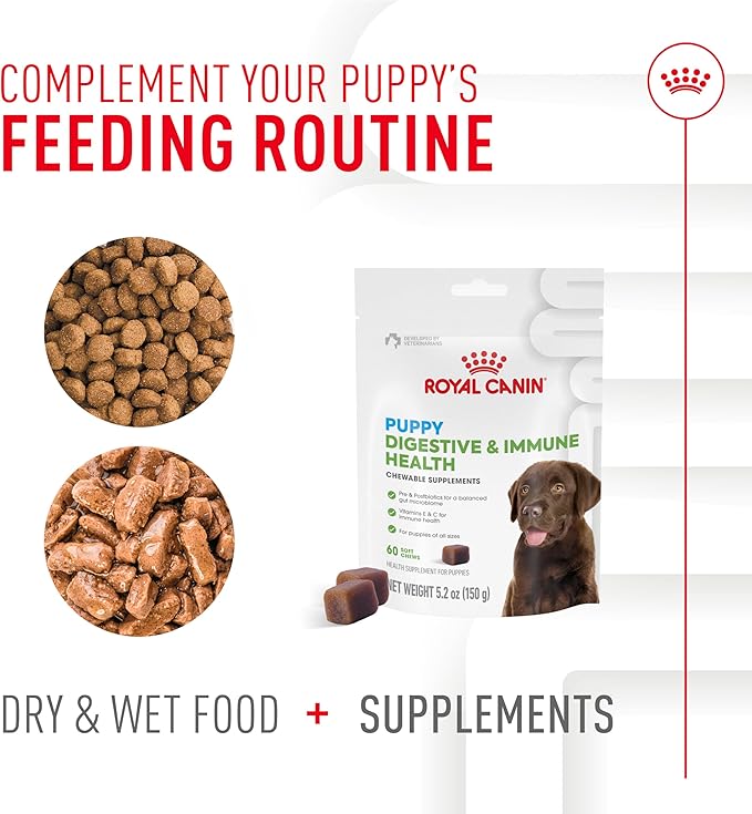 Royal Canin Puppy Supplement Soft Chews for Immunity & Digestion, 60 Count (Pack of 2)