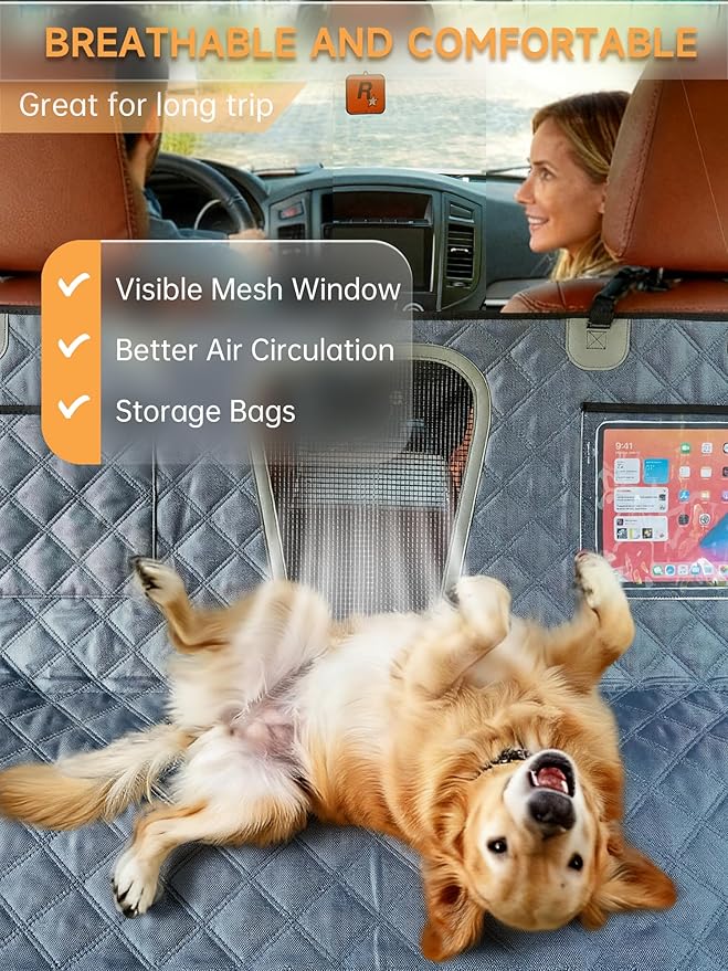 Dog Covers for Cars Back Seat, Back Seat Extender for Dogs with Hard-Bottom, 2025 Upgraded 1680D Material, Anti-Scratch & Anti-Slip, Holds 400 lbs, Universal Fit for Car, SUV, Truck
