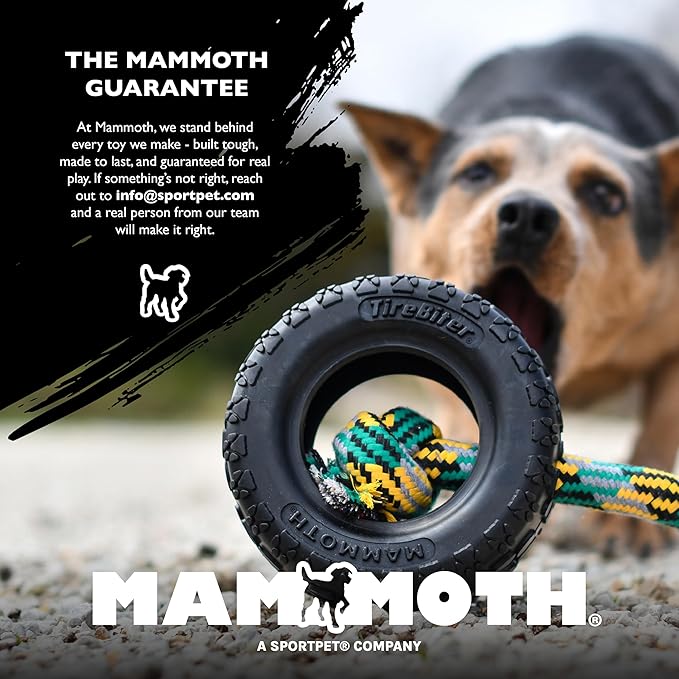 Chew King by Mammoth Premium Treat Dog Toy, Extremely Durable Natural Rubber Toy, Bacon Flavored Dog Treater, Large - Orange